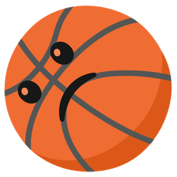 Slightly frowning face and Basketball