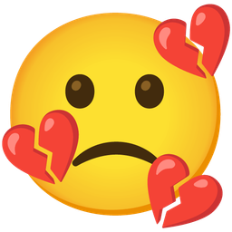 Slightly frowning face and Broken heart