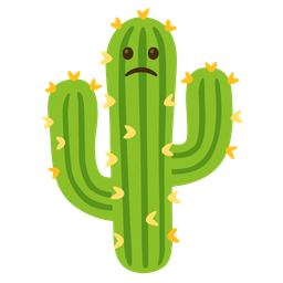 Slightly frowning face and Cactus