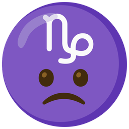 Slightly frowning face and Capricorn