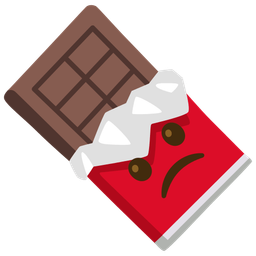 Slightly frowning face and Chocolate bar