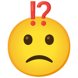 Slightly frowning face and Exclamation question mark