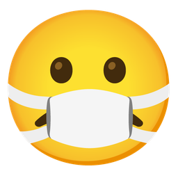 Slightly frowning face and Face with medical mask