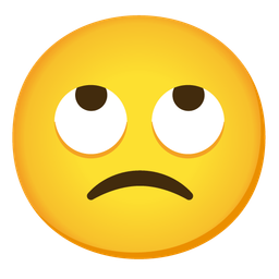 Slightly frowning face and Face with rolling eyes