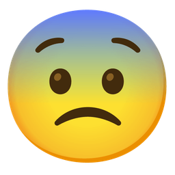 Slightly frowning face and Fearful face