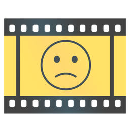 Slightly frowning face and Film frames
