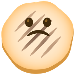 Slightly frowning face and Flatbread