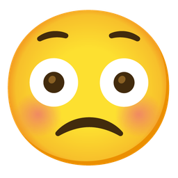 Slightly frowning face and Flushed face