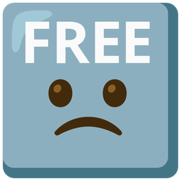 Slightly frowning face and FREE button