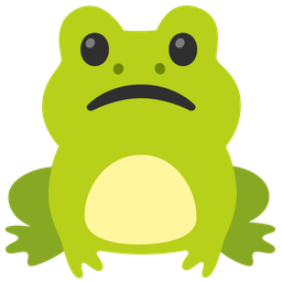 Slightly frowning face and Frog