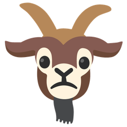Slightly frowning face and Goat