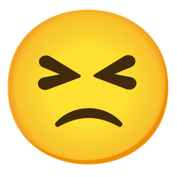 Slightly frowning face and Grinning squinting face