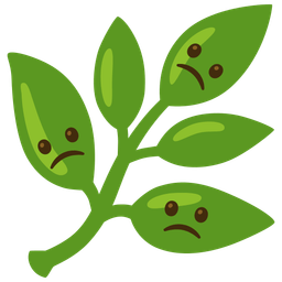 Slightly frowning face and Herb