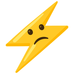 Slightly frowning face and High voltage