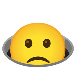 Slightly frowning face and Hole