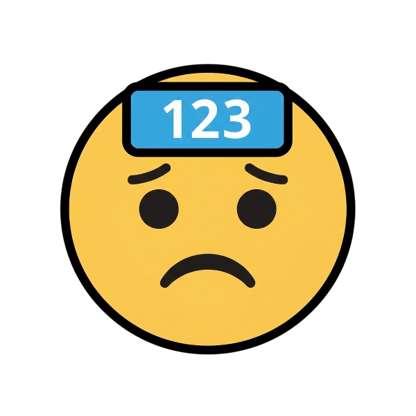 Slightly frowning face and Input numbers