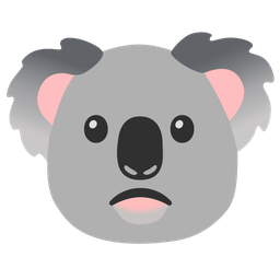 Slightly frowning face and Koala