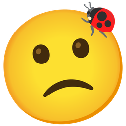 Slightly frowning face and Lady beetle