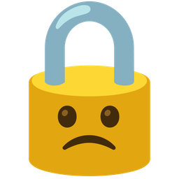 Slightly frowning face and Locked