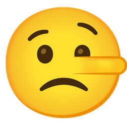 Slightly frowning face and Lying face