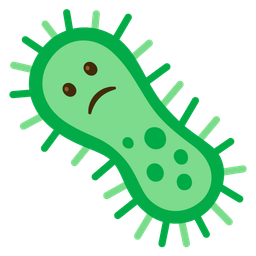 Slightly frowning face and Microbe