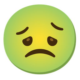 Slightly frowning face and Nauseated face