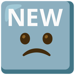 Slightly frowning face and NEW button