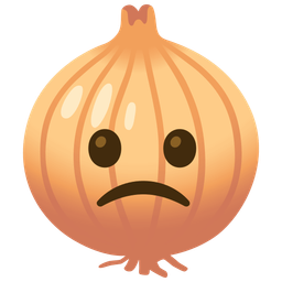 Slightly frowning face and Onion
