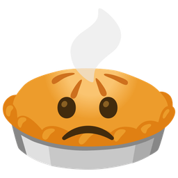 Slightly frowning face and Pie