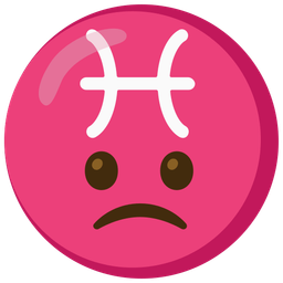 Slightly frowning face and Pisces