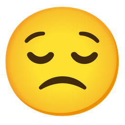 Slightly frowning face and Relieved face