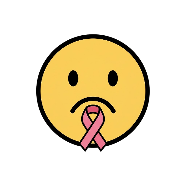 Slightly frowning face and Reminder ribbon