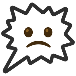 Slightly frowning face and Right anger bubble