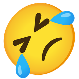 Slightly frowning face and Rolling on the floor laughing