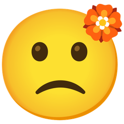 Slightly frowning face and Rosette