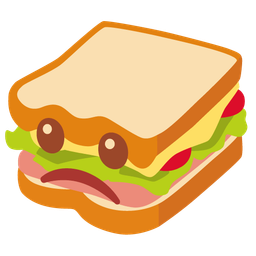 Slightly frowning face and Sandwich