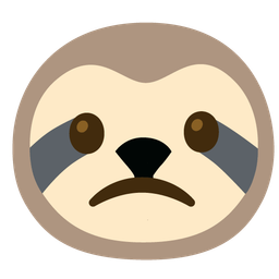 Slightly frowning face and Sloth