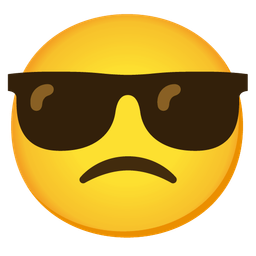 Slightly frowning face and Smiling face with sunglasses