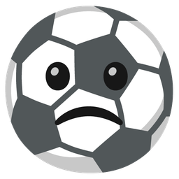 Slightly frowning face and Soccer ball