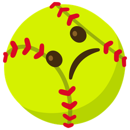 Slightly frowning face and Softball