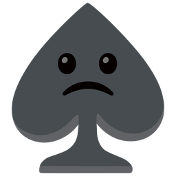 Slightly frowning face and Spade suit