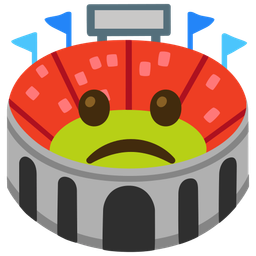 Slightly frowning face and Stadium