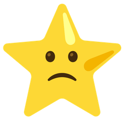 Slightly frowning face and Star