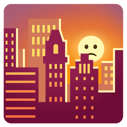 Slightly frowning face and Sunset