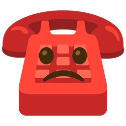 Slightly frowning face and Telephone