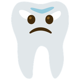 Slightly frowning face and Tooth