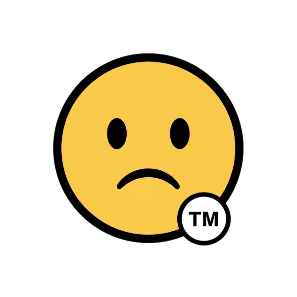 Slightly frowning face and Trade mark