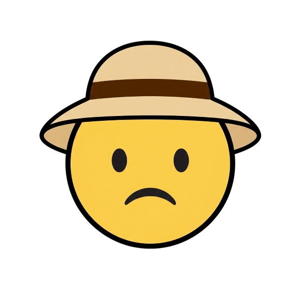 Slightly frowning face and Woman’s hat