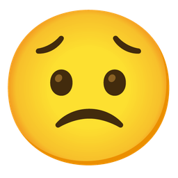 Slightly frowning face and Worried face