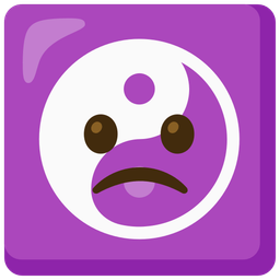 Slightly frowning face and Yin yang